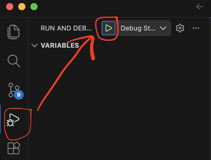 Starting VScode debugger